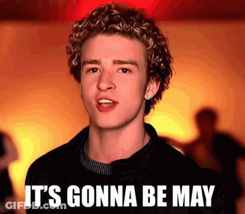 Young Man With Curly Hair Saying Its Gonna Be May GIF