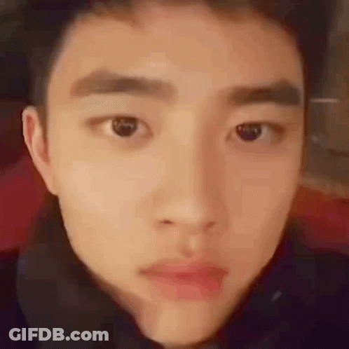 Young Man With Eyes Closed And Mouth Open GIF