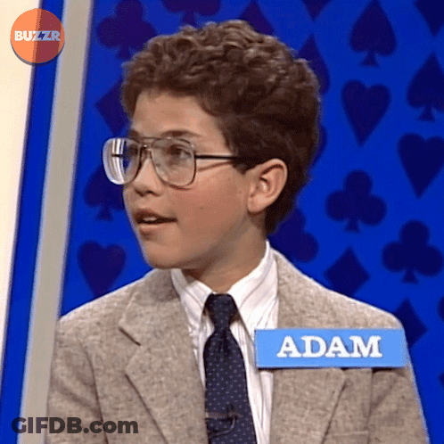 Young Man With Glasses And Adam Name Tag GIF