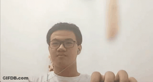 Young Man With Glasses And Earbuds On Video Call With Steven Oscar GIF