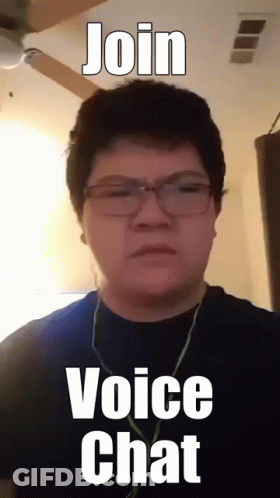 Young Man With Glasses And Earbuds Saying Join Voice Chat GIF