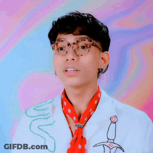 Young Man With Glasses And Red Scarf Says You Left Me GIF
