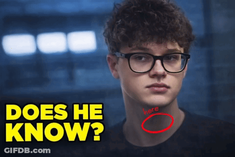 Young Man With Glasses And Red 'Where' Circle GIF