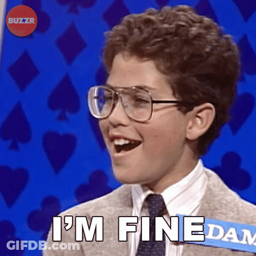 Young Man With Glasses Saying I'm Fine Dam GIF