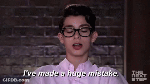 Young Man With Glasses Says I've Made A Huge Mistake GIF