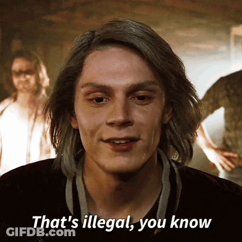 Young Man With Gray Hair Smiling Says That's Illegal You Know GIF