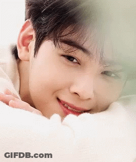 Young Man With Hand On Chin Close Up GIF