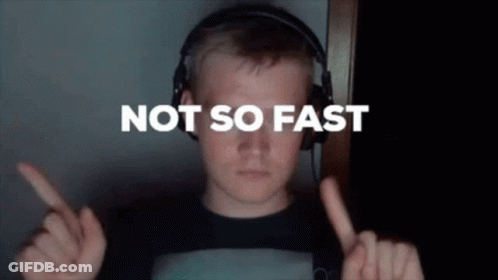 Young Man With Headphones Saying Not So Fast GIF