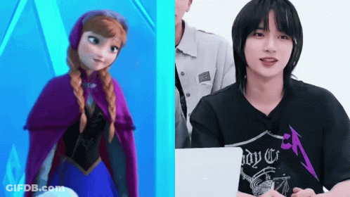 Young Man With Long Hair Smiling In Black Jacket GIF