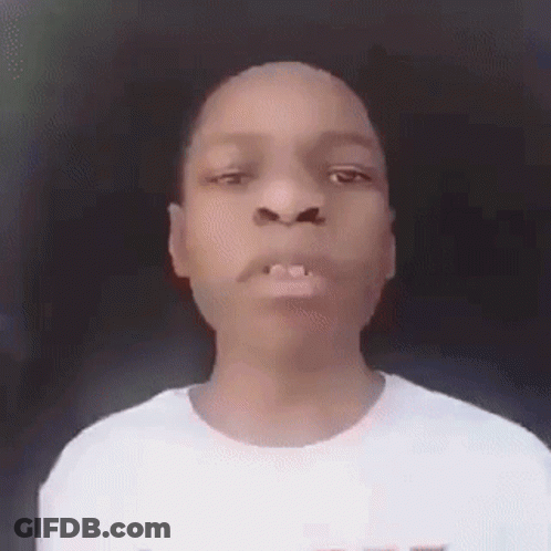 Young Man With Mustache Making Funny Face GIF