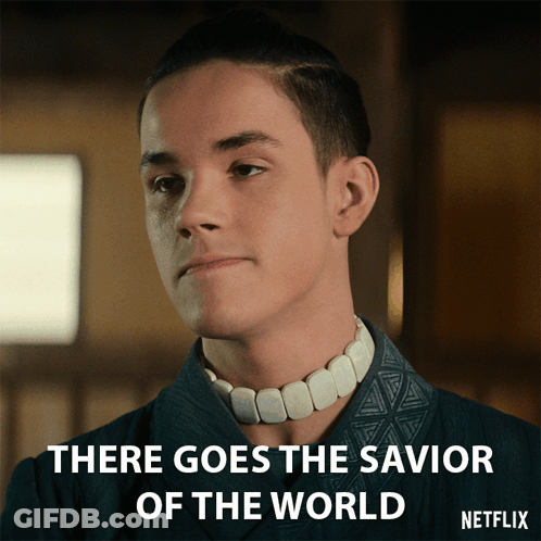 Young Man With Necklace Saying There Goes The Savior GIF