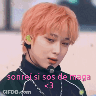 Young Man With Pink Hair And Microphone GIF