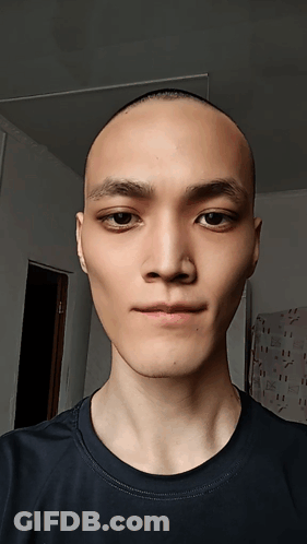 Young Man With Shaved Head GIF