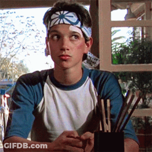 Young Man With Star Headband Sitting GIF
