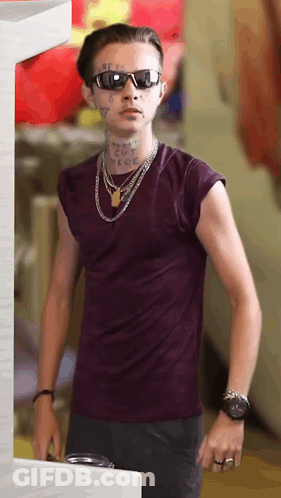 Young Man With Sunglasses And Face Tattoo I M Not Here GIF