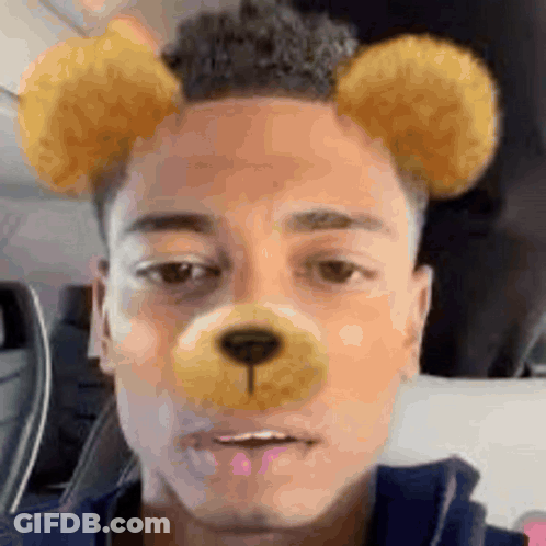 Young Man With Teddy Bear Mask GIF