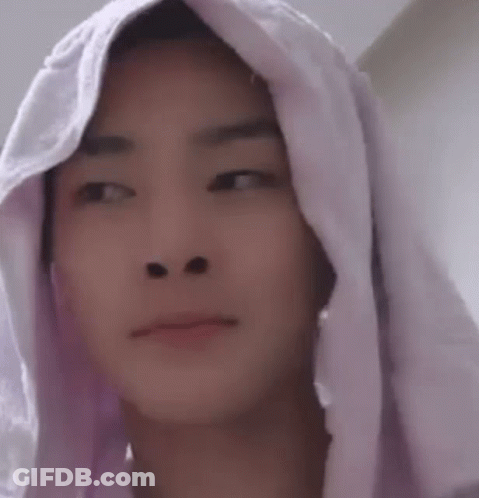 Young Man With Towel On Head GIF