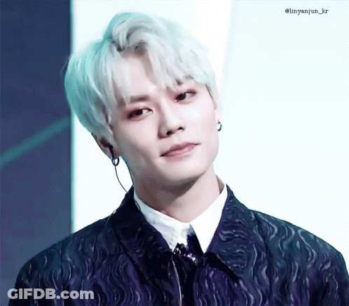 Young Man With White Hair And Blue Jacket GIF
