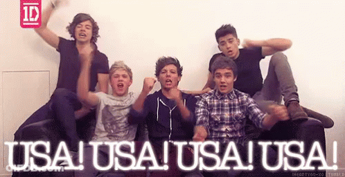 Young Men Chanting USA USA USA USA GIF