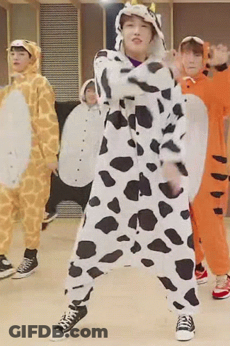 Young Men Dancing In Animal Costumes GIF