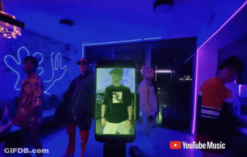 Young Men Dancing In Front Of YouTube Music Ad GIF