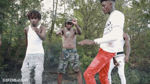 Young Men Dancing In Woods Louis Shirt GIF