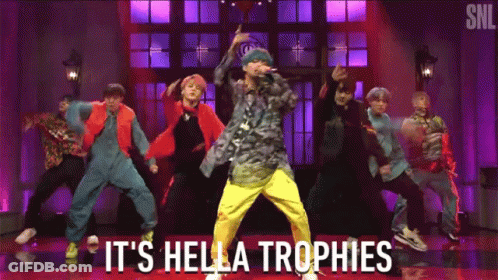 Young Men Dancing It's Hella Trophies GIF
