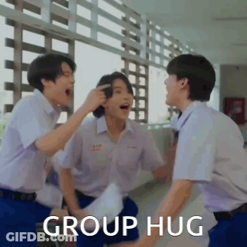Young Men Hugging Group Hug GIF