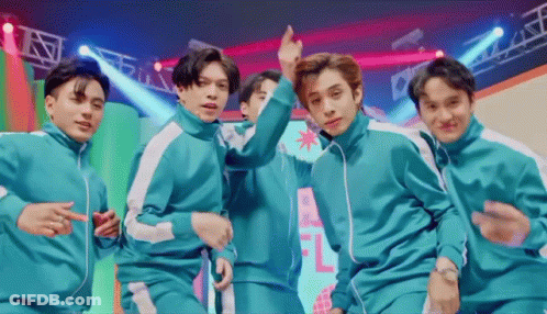 Young Men In Blue Jackets On Stage GIF