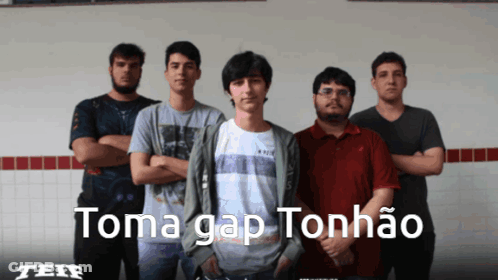 Young Men In Front Of Wall Saying Toma Gap Tonhao GIF
