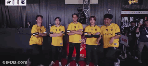 Young Men In Yellow Infinix Shirts GIF