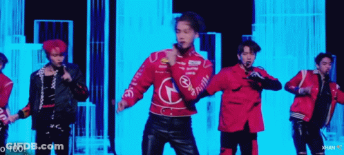 Young Men Performing On Stage Red Chevrolet Jacket GIF