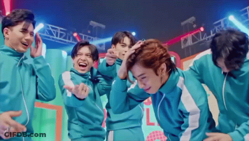 Young Men Playing Squid Game On Stage GIF