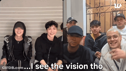 Young Men Posing Saying I See The Vision Tho GIF