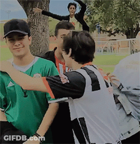 Young Men Posing With Adidas Jersey GIF