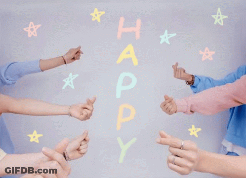 Young Men Posing With Cake Saying Happ GIF