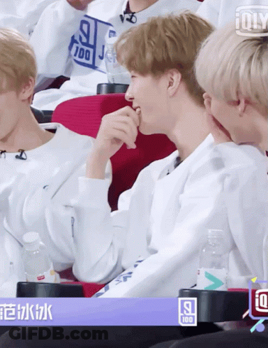 Young Men Sitting In Theatre With 100 Sign GIF