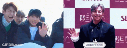 Young Men Smiling In Front Of SE Sign GIF