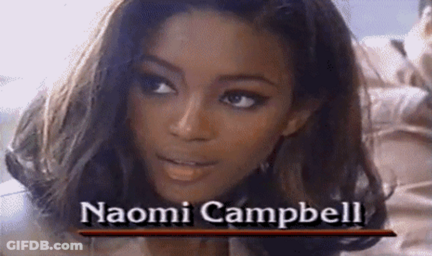 Young Modelo Naomi Campbell Smiling GIF