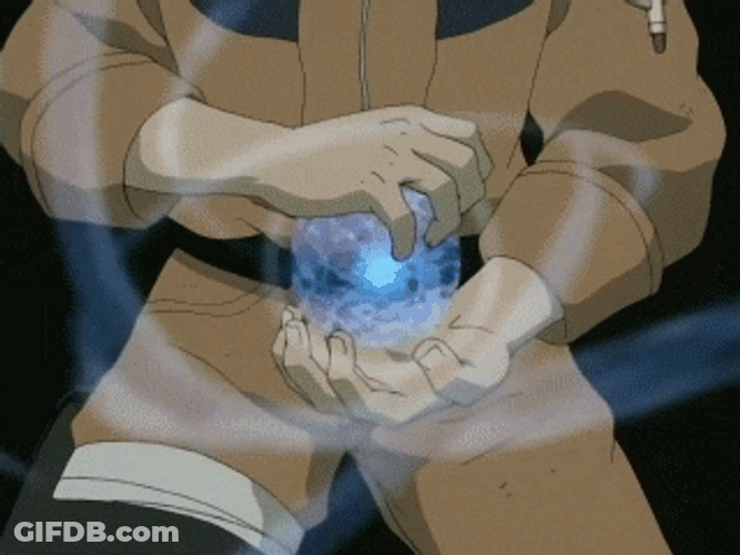Young Naruto Rasengan Chakra Whirling GIF