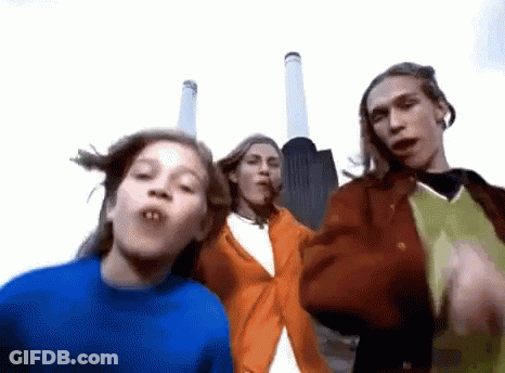 Young People Dancing In Front Of Factory GIF