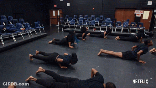 Young People Doing Yoga Netflix Ad GIF