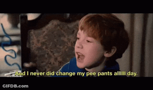 Young Redhead Boy Says And I Never Did Change My Pee Pants All Day GIF