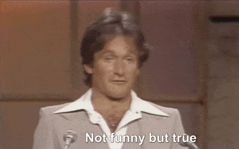 Young Robin Williams Not Funny But True Speech GIF