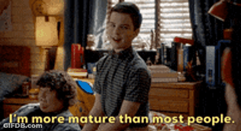 Young Sheldon Saying He's More Matured Than Most GIF