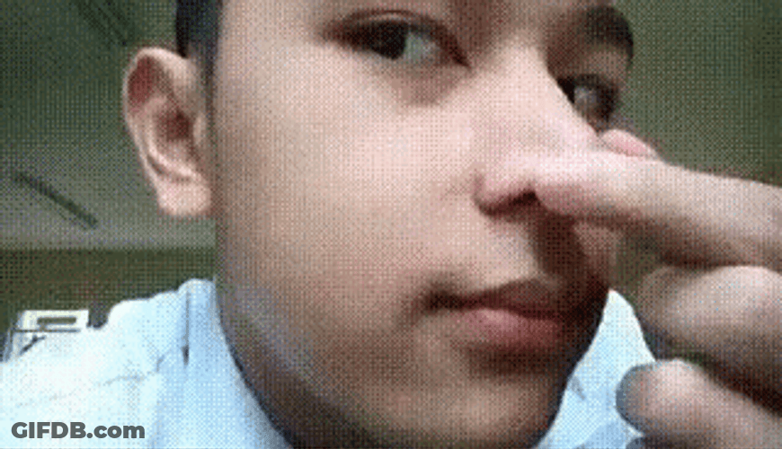 Young Student Close Up Pimple Popping GIF
