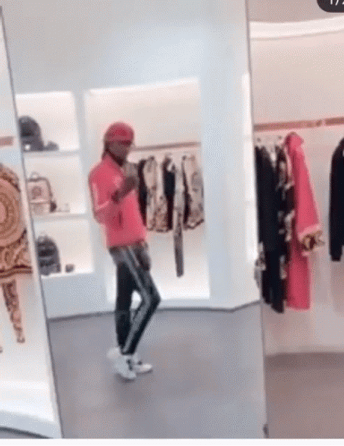 Young Thug Dancing In The Mirror GIF