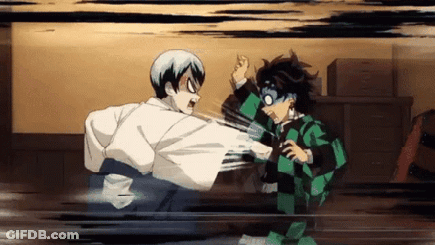 Young Uzui Vs Gyutaro Fight GIF
