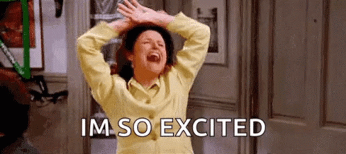 Young Woman Is So Excited Meme GIF