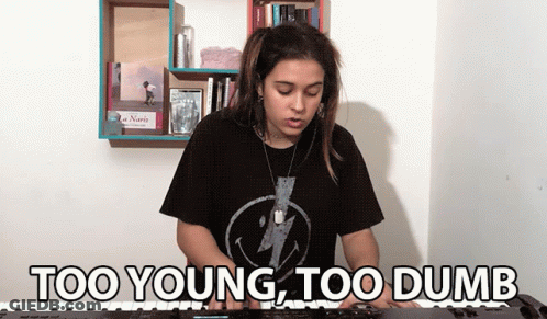 Young Woman Playing Keyboard Too Young Too Dumb GIF